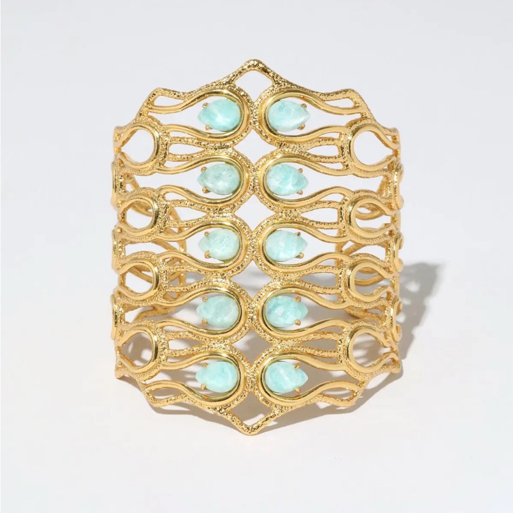 Alexis Bittar Elegant Gold and Green Women's Bracelet